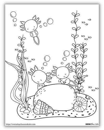 Free axolotl coloring pages pdf download