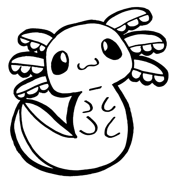 Axolotl coloring pages printable for free download