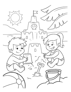 Beach free coloring pages