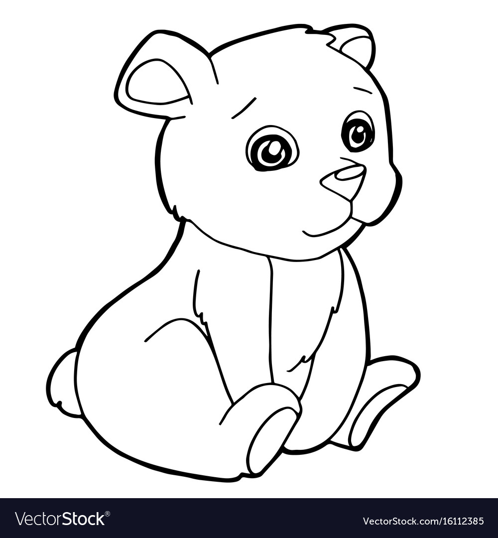 Cartoon cute bear coloring page royalty free vector image