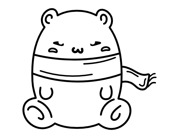 Printable kawaii bear coloring page