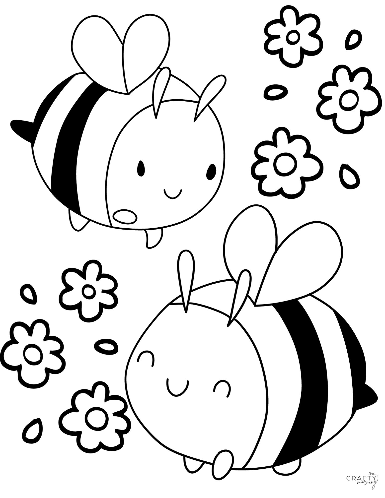 Bee coloring pages to print