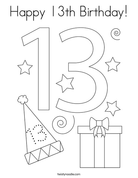 Happy th birthday coloring page