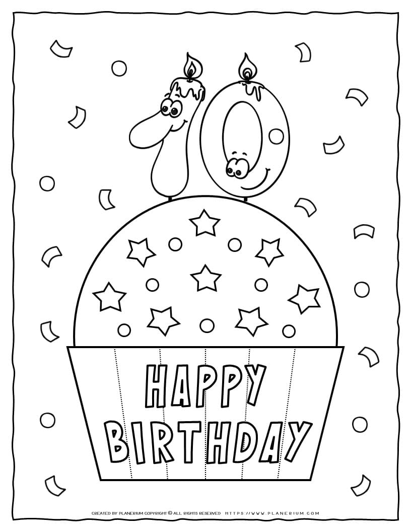 Happy birthday coloring page