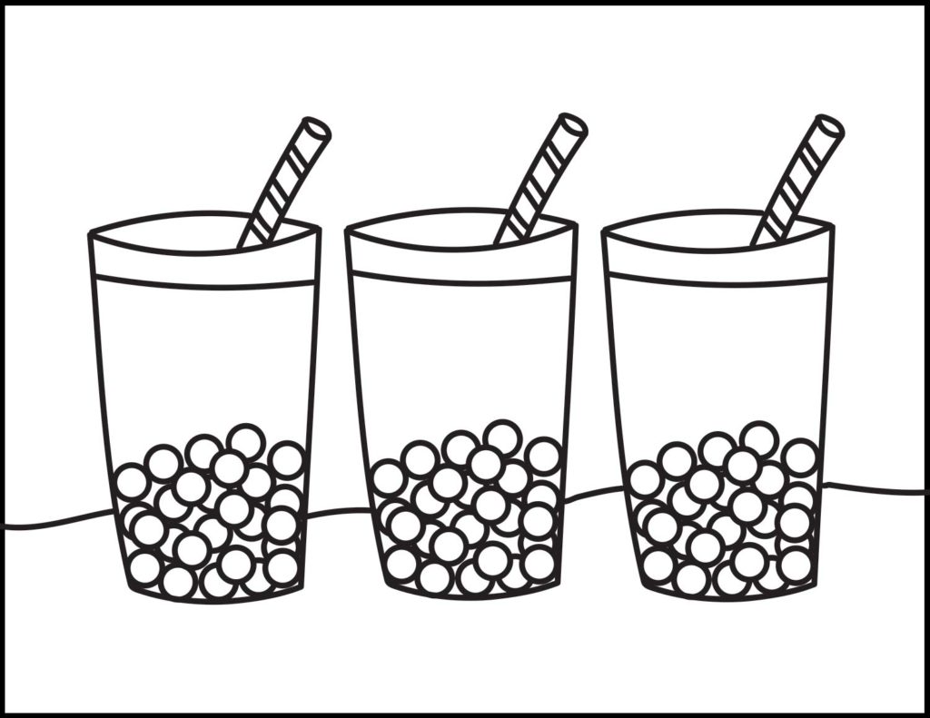 Boba tea coloring pages roaring spork