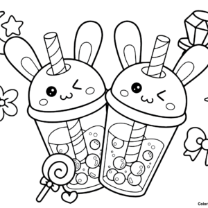 Boba tea coloring pages printable for free download