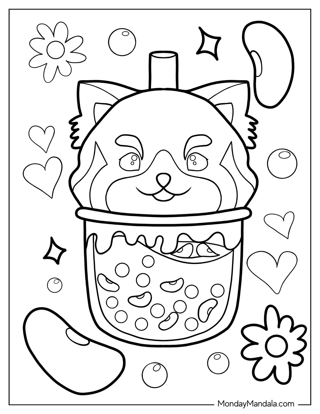 Boba tea coloring pages free pdf printables