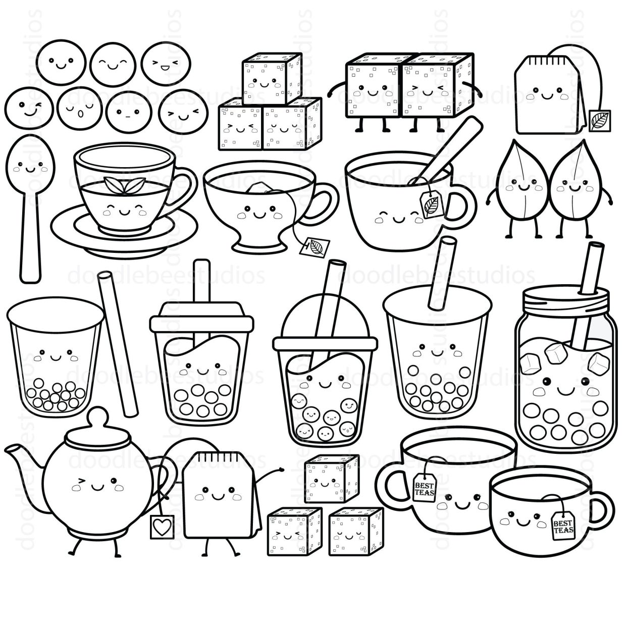 Discover adorable and free cute boba tea coloring pages