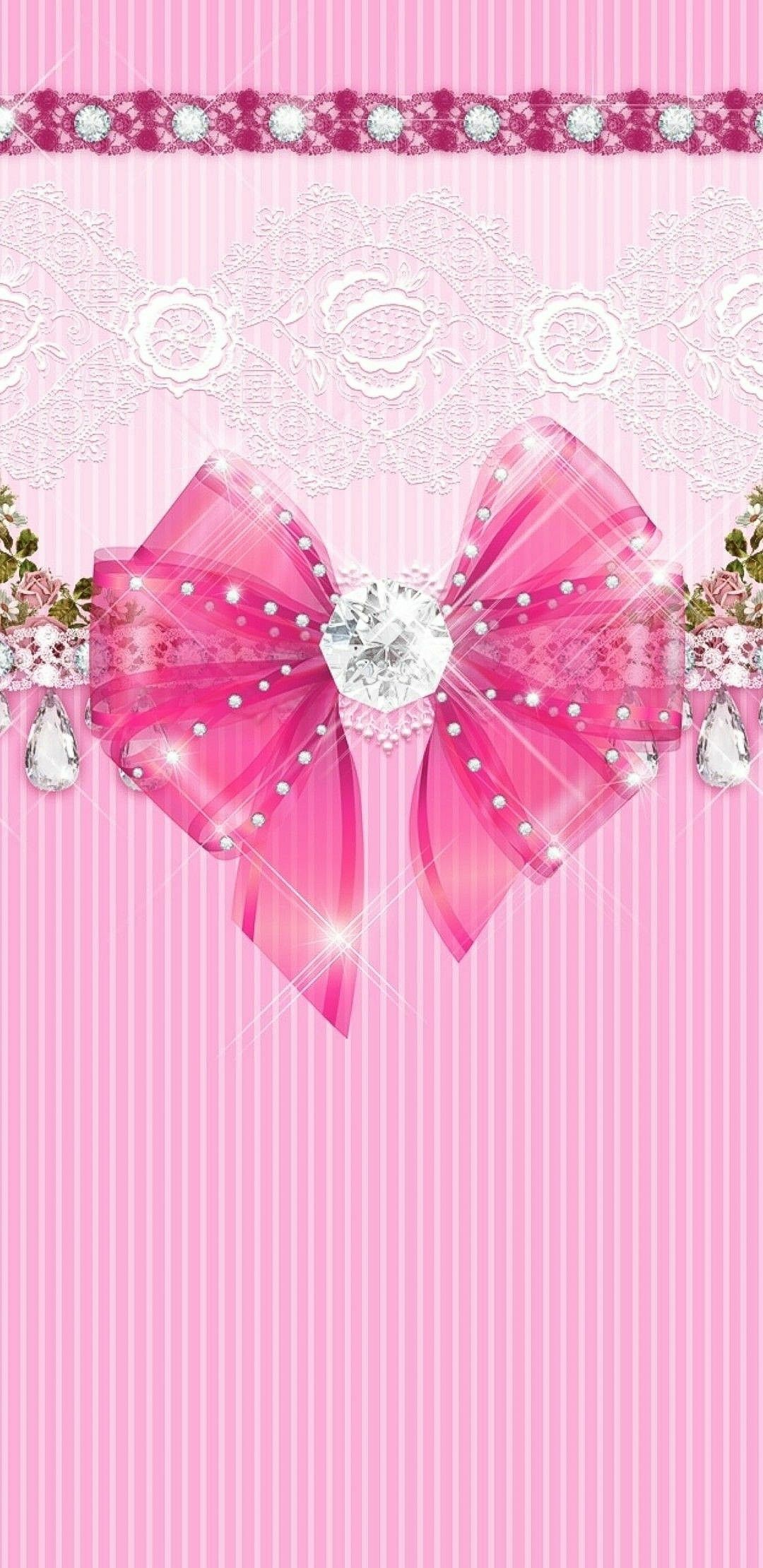 Wallpaperby artist unknown bow wallpaper cute wallpaper for phone pink wallpaper