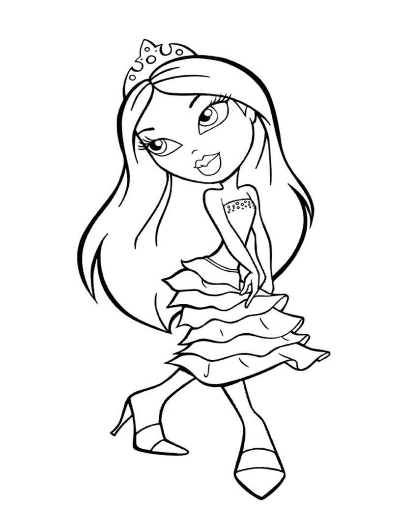 Princess bratz coloring pages