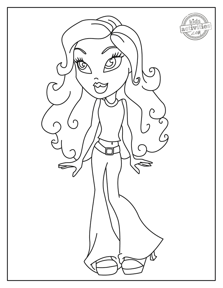 Fashionable fun bratz coloring pages for kids to color kids activities blog