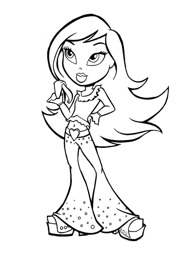 Pretty bratz coloring pages