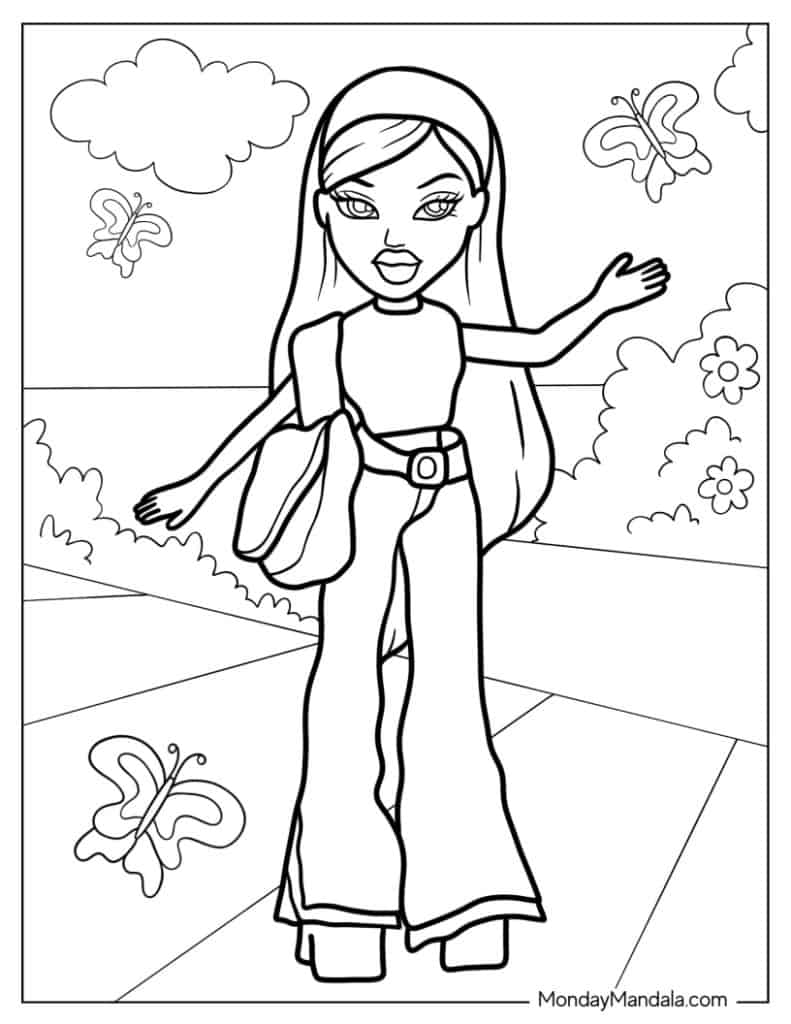 Bratz coloring pages free pdf printables