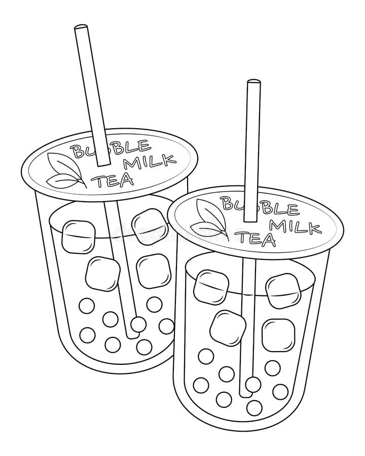 Bubble tea vector colorless stock vector