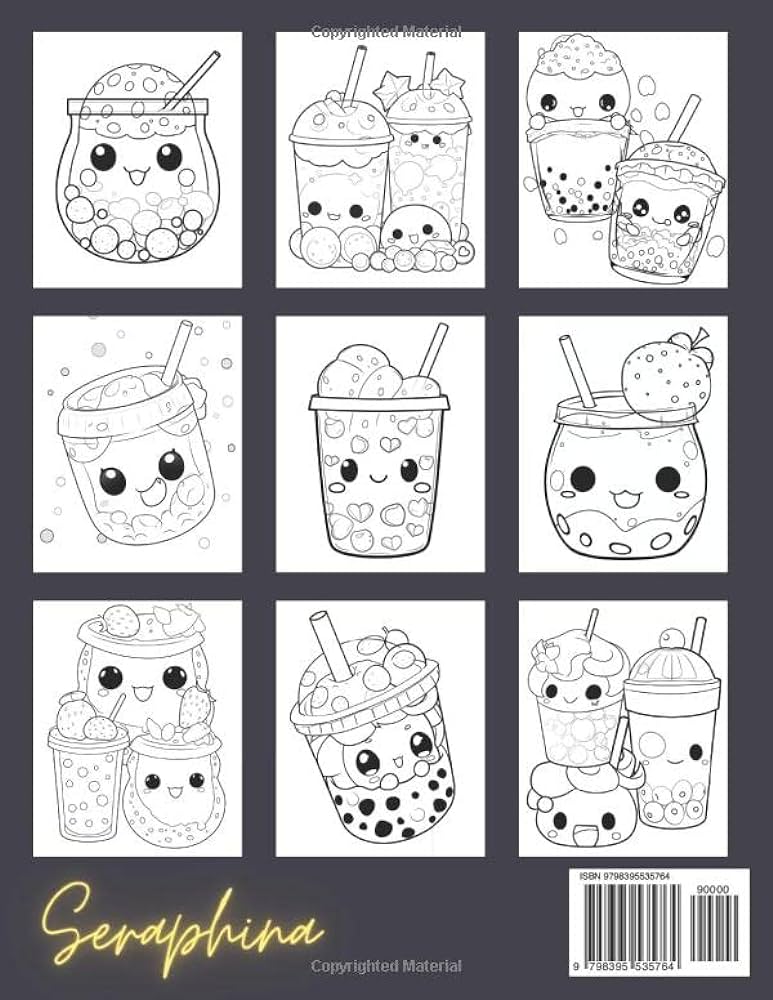 Kawaii bubble tea coloring book explore a dreamy world of bubble tea lights and ice cold refreshment in this adorable coloring book for kids