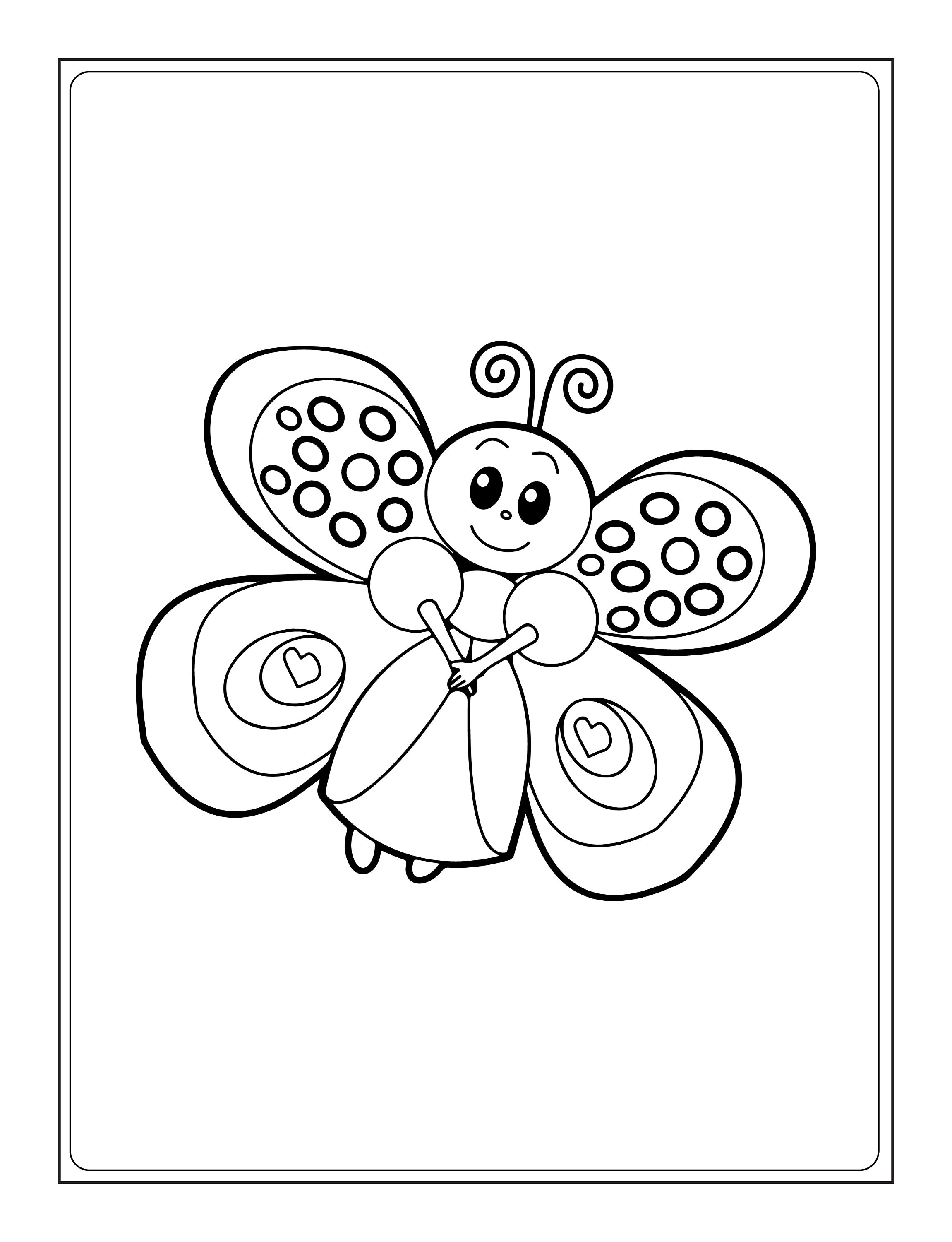 Kids butterfly coloring pages