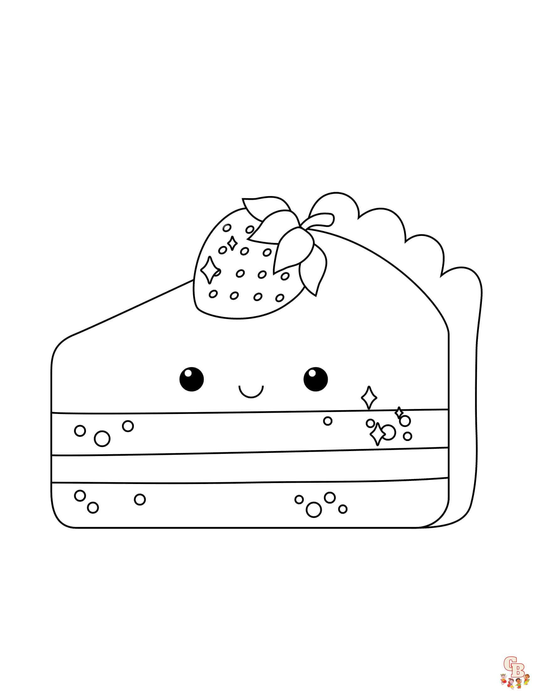 Cute cake coloring pages