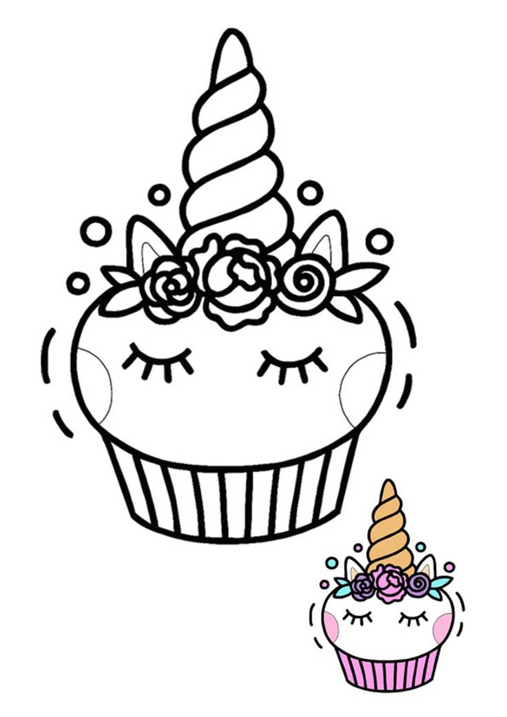 Unicorn cake coloring page unicorn coloring pages cupcake coloring pages mermaid coloring pages