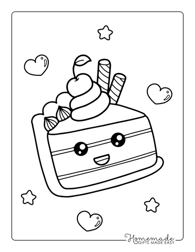 Birthday cake coloring pages for kids adults