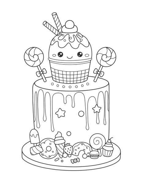 Thousand cake coloring pages royalty