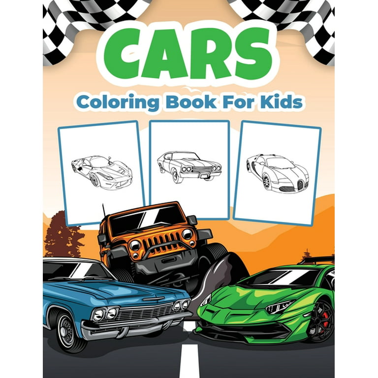 Cars coloring book for kids kids coloring book filled with cars designs cute gift for boys and girls ages