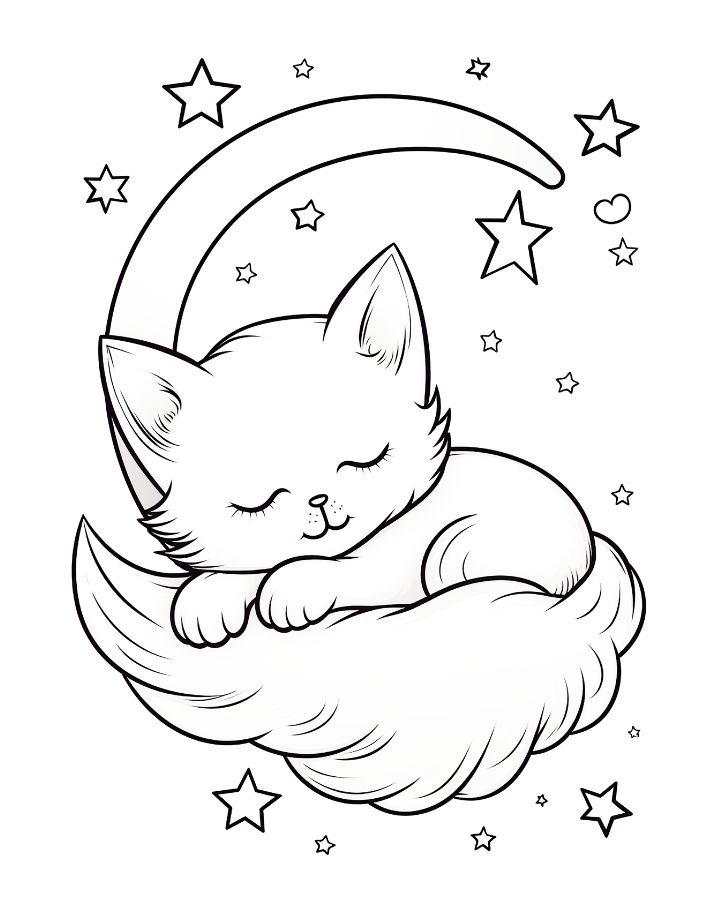 Free kittens coloring pages for kids and adults