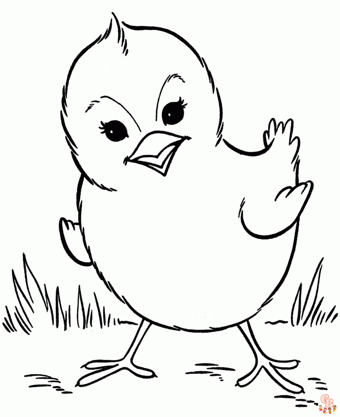 Kute chick coloring pages for kids