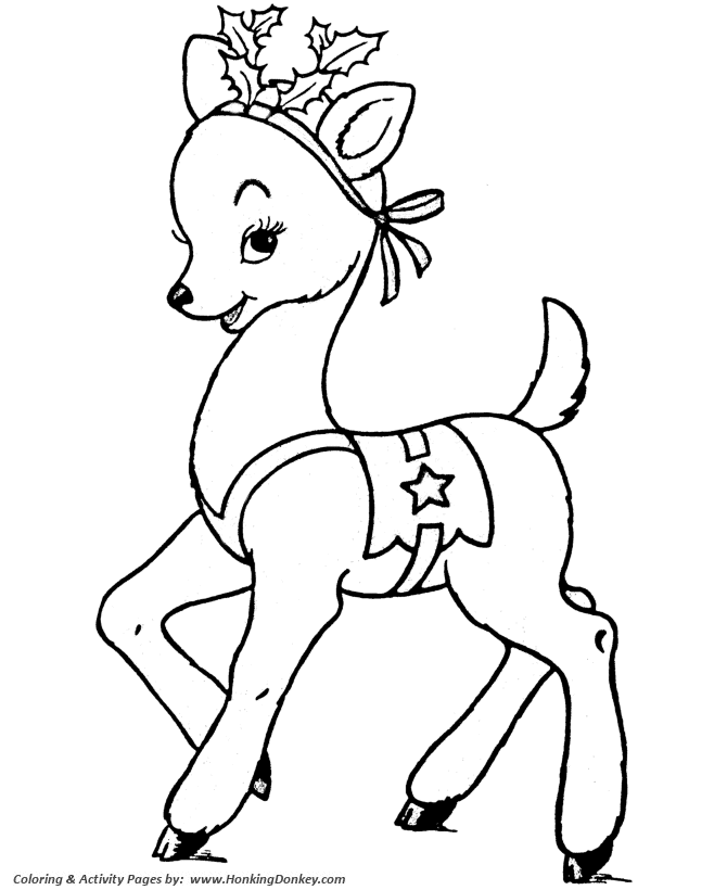 Toy animal coloring pages christmas toy reindeer coloring page and kids activity sheet