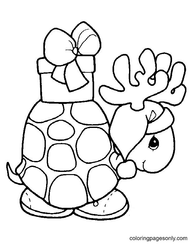 Christmas animals coloring pages