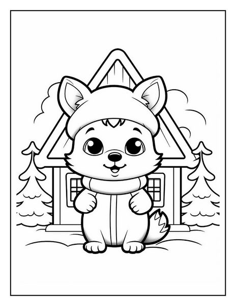 Christmas animal coloring pages north pole christmas