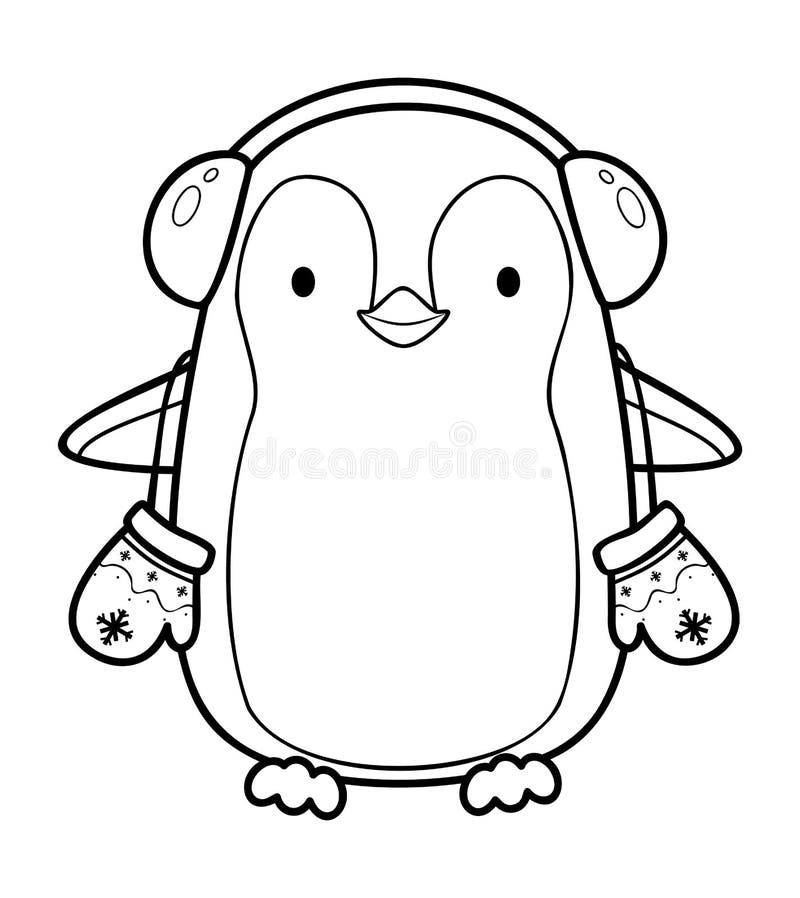 Christmas penguin coloring page stock illustrations â christmas penguin coloring page stock illustrations vectors clipart