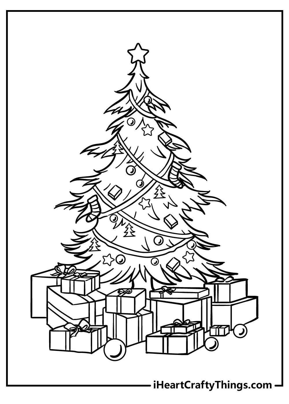 Christmas tree coloring pages free printables