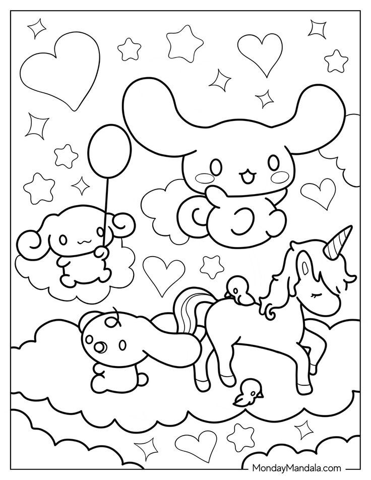 Cinnamoroll coloring pages free pdf printables hello kitty colouring pages hello kitty coloring cute coloring pages