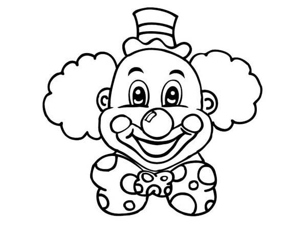 Laughing clown head coloring page cute coloring pages coloring pages printable coloring pages