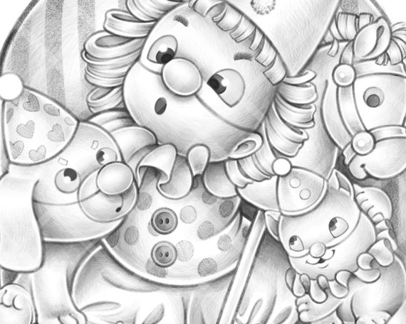 Little clowns cute coloring page fairy coloring page pdf