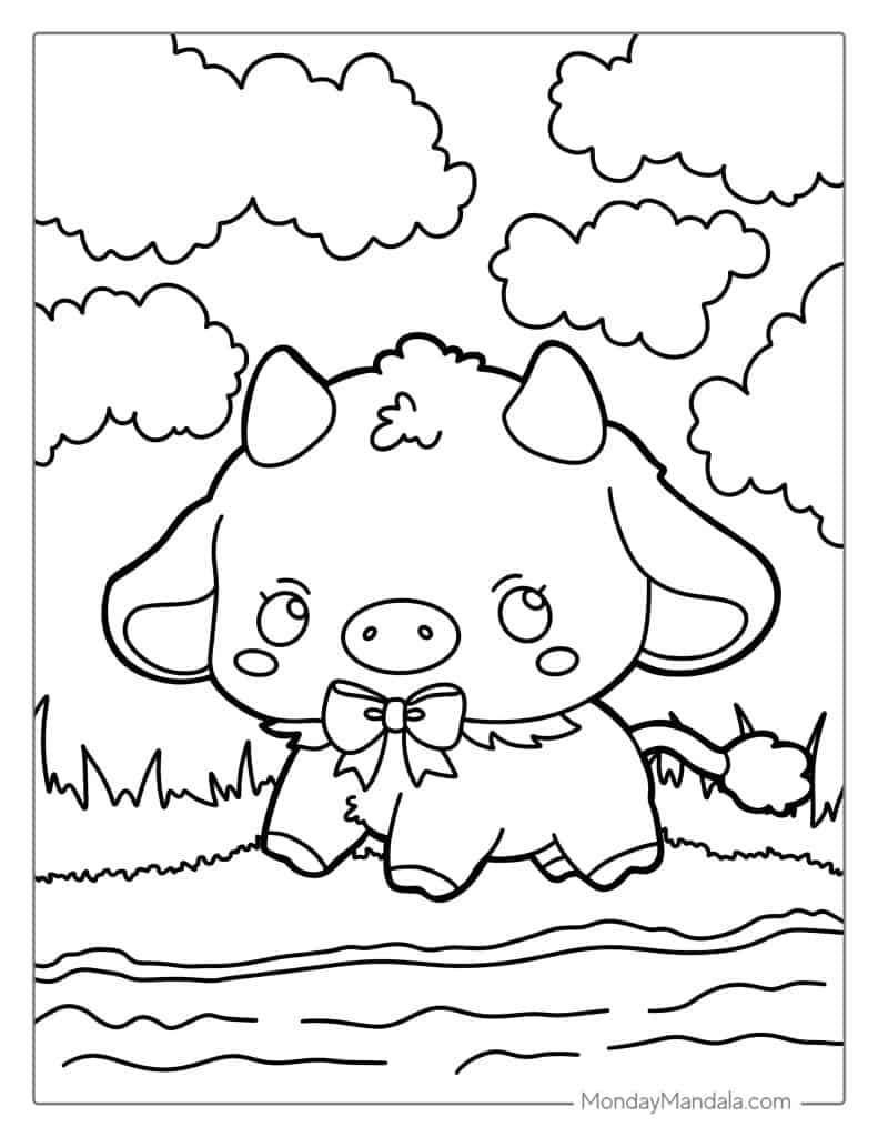 Cow coloring pages free pdf printables