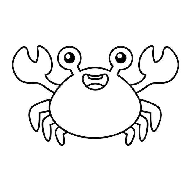 Premium vector cute crab coloring page