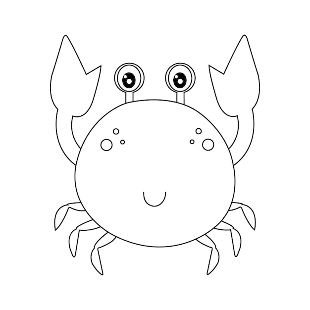 Premium vector cute crab coloring page for kids