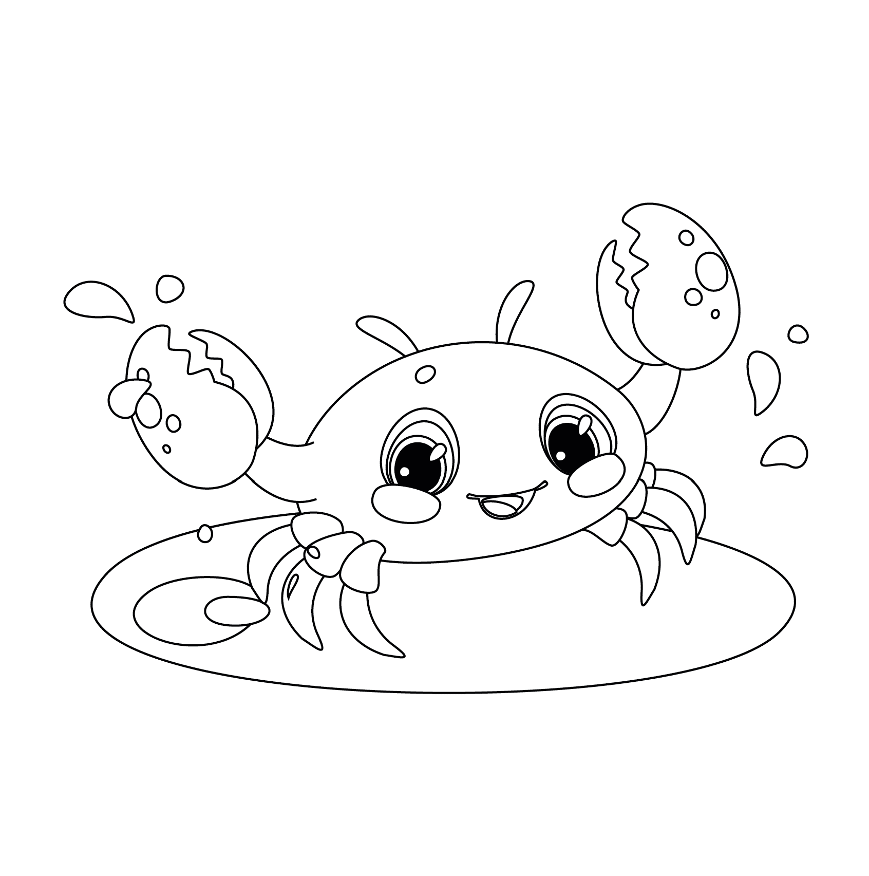 Free cute crab coloring pages for kids