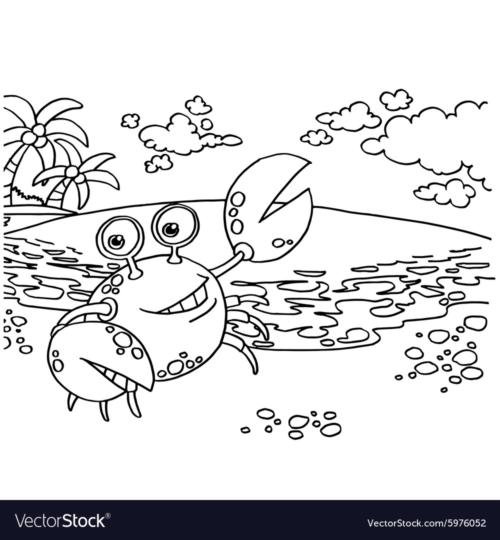 Crab coloring pages royalty free vector image