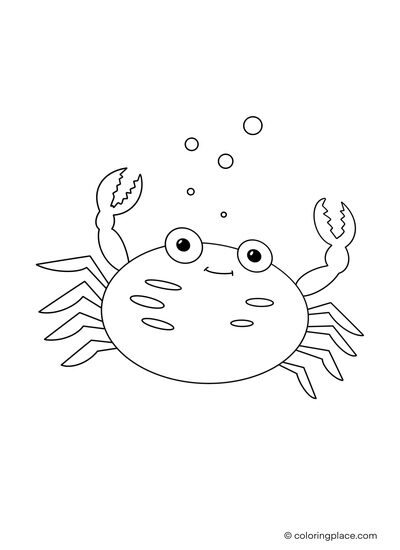 Cute crab coloring place