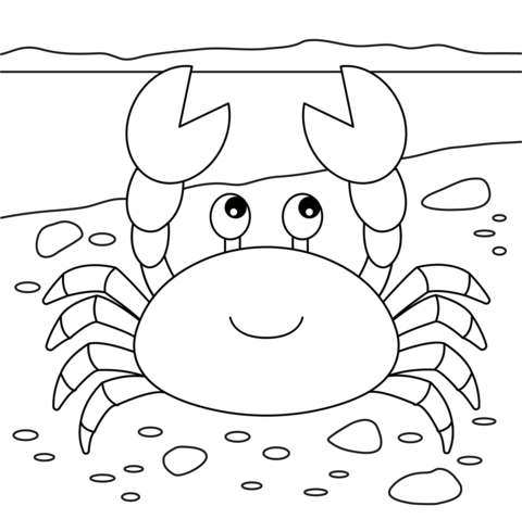 Cute crab coloring page free printable coloring pages