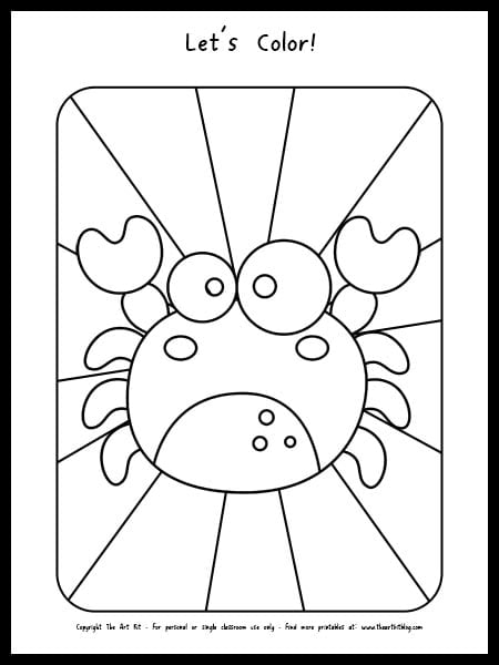 Cute crab coloring page free printable download â the art kit