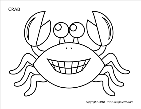 Crab free printable templates coloring pages