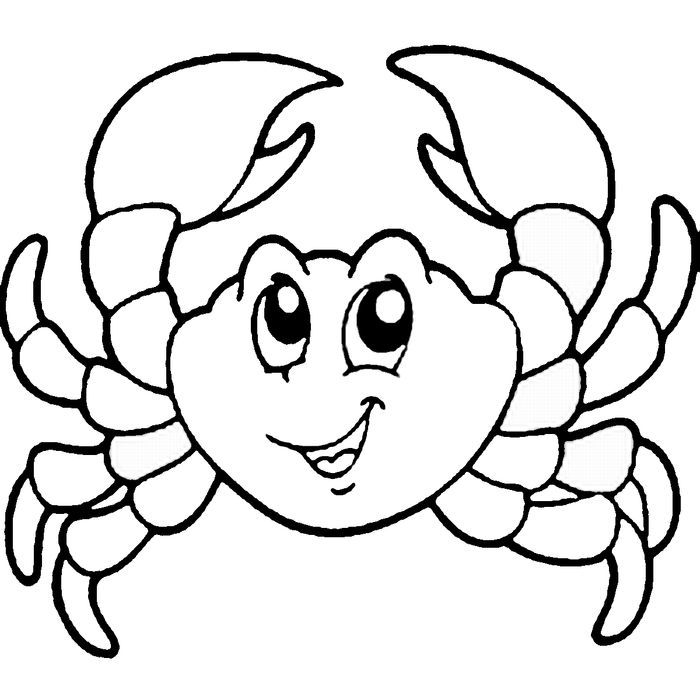 Adorable crab coloring pages