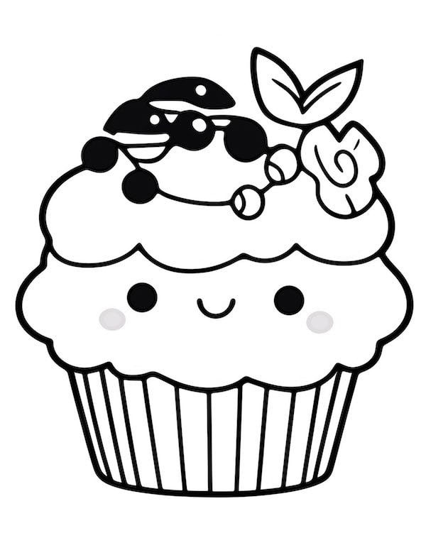 Irresistible cupcake coloring pages for kids and adults
