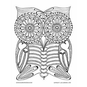 Owl skeleton âday of the deadâ coloring page