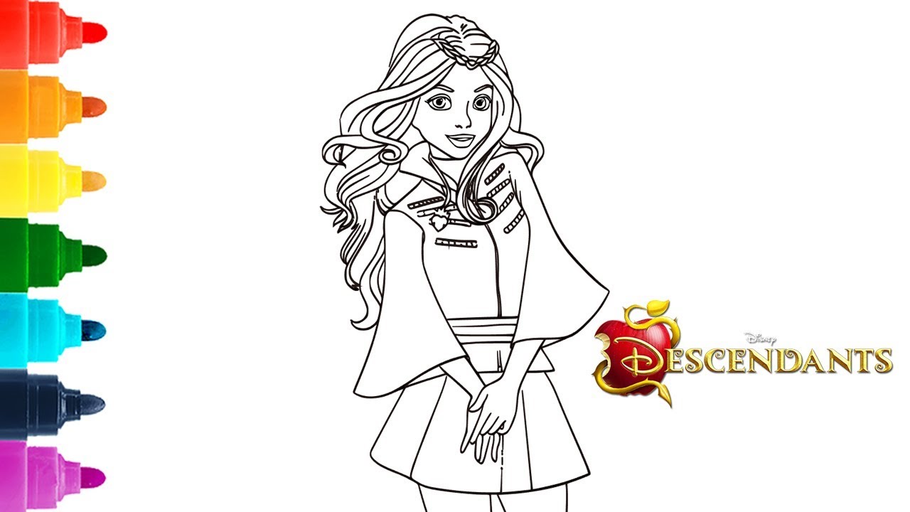 How to color evie disney descendants coloring page hd