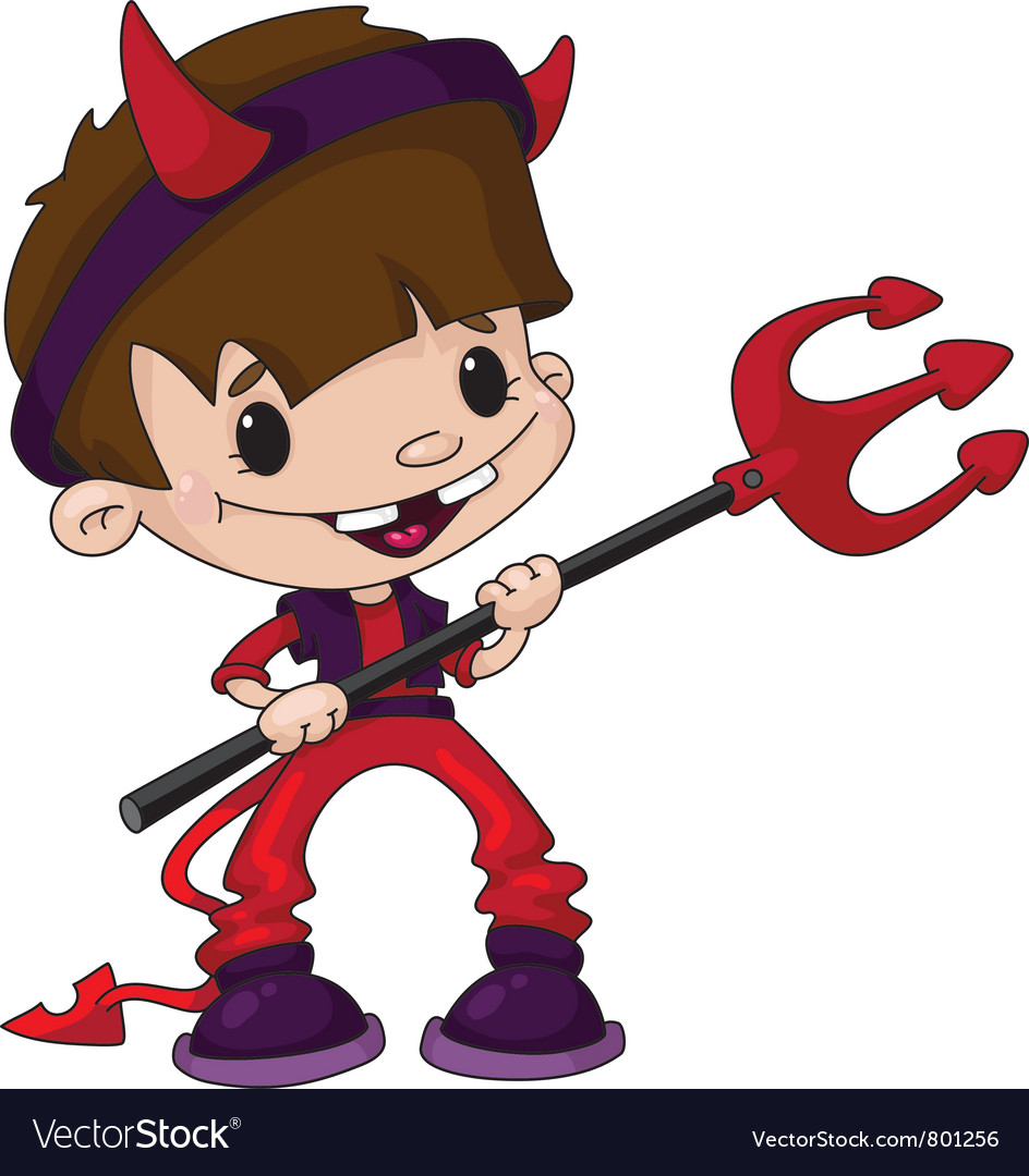 Cute devil boy royalty free vector image