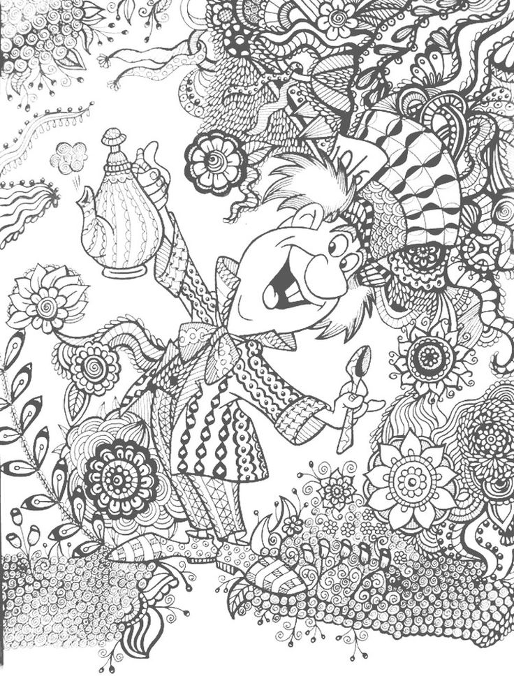 Alice in wonderland coloring pages pdf